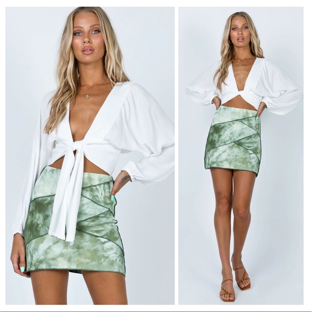 PRINCESS POLLY | Ivy Green Mini Skirt